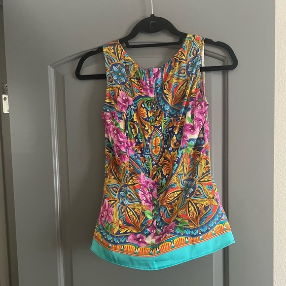 Dolce & Gabbana Floral Print Sleeveless Top Multi-Color - Picture 2 of 2
